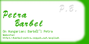 petra barbel business card